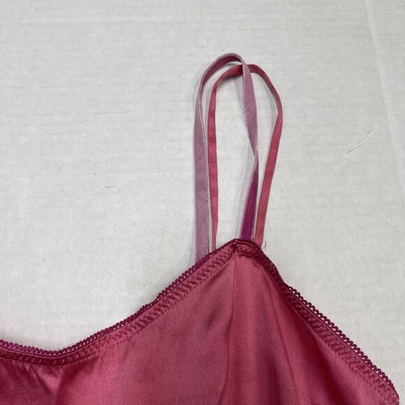 Vintage Y2K Wet Seal Tank Top Womens XS Pink Silk Babydoll Cropped Double Strap - Picture 4 of 9